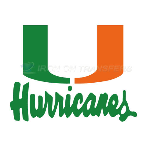 Miami Hurricanes Logo T-shirts Iron On Transfers N5038 - Click Image to Close